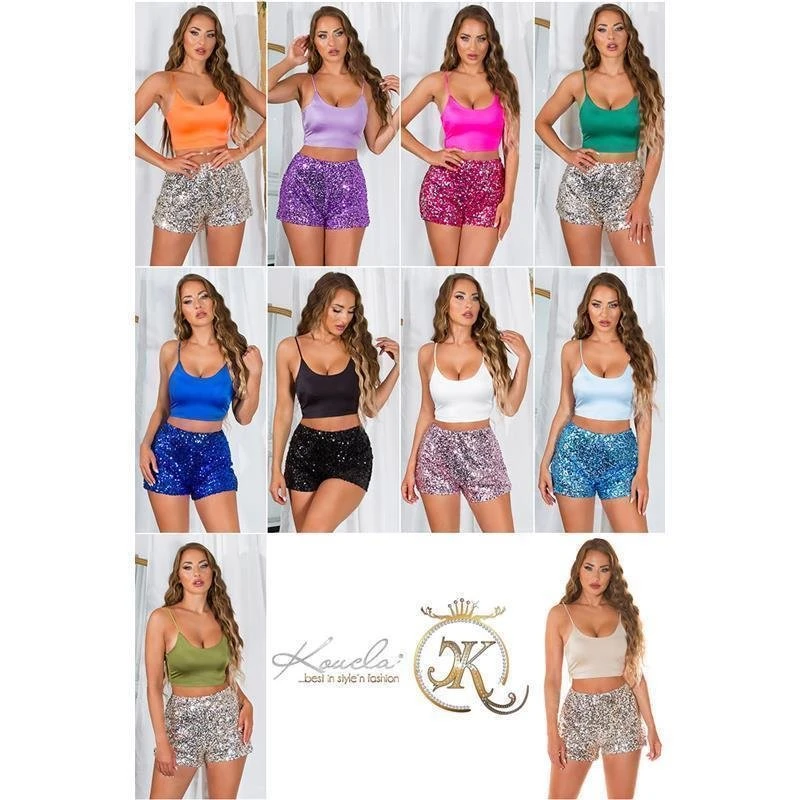 Damen Basic Crop-Top Mit Sexy Ausschnitt Neon Pink 7 Damen Basic Crop-Top Mit Sexy Ausschnitt Neon Pink – Bild 7