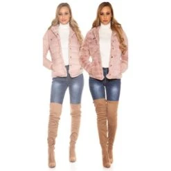 Damen Winter Wendejacke Gesteppt Und Gefüttert Altrosa