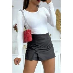 Dünner Damen Pullover Aus Feinstrick Weiß