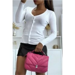 Titelseite 20 Elegante Damen Strickjacke Feinstrick Cardigan Weiß