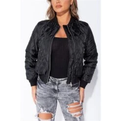 Gesteppte Damen Bomberjacke Blouson Diamond Quilt Schwarz -Default Template 1 gesteppte damen bomberjacke blouson diamond quilt schwarz4