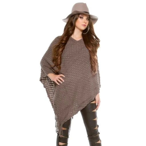 Oversized Strick Poncho Mit Fransen Cape Überwurf Taupe 1 Oversized Strick Poncho Mit Fransen Cape Überwurf Taupe -Default Template 1 oversized strick poncho mit fransen cape ueberwurf taupe