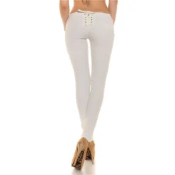 Skinny Damen Treggings Hose In Leder-Look Mit Schnürung Weiß 9 Skinny Damen Treggings Hose In Leder-Look Mit Schnürung Weiß -Default Template 1 skinny damen treggings hose in leder look mit schnuerung weiss3
