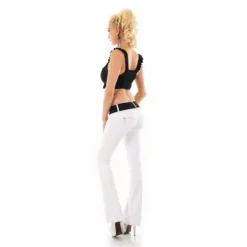 Stylische Damen Bootcut Jeans Stretch Inkl. Gürtel Weiß 11 Stylische Damen Bootcut Jeans Stretch Inkl. Gürtel Weiß -Default Template 1 stylische damen bootcut jeans stretch inkl guertel weiss5