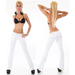 Trendige Damen Bootcut Jeans Mit Button-Fly Inkl. Gürtel Weiß 6 Trendige Damen Bootcut Jeans Mit Button-Fly Inkl. Gürtel Weiß -Default Template 1 trendige damen bootcut jeans mit button fly inkl guertel weiss3